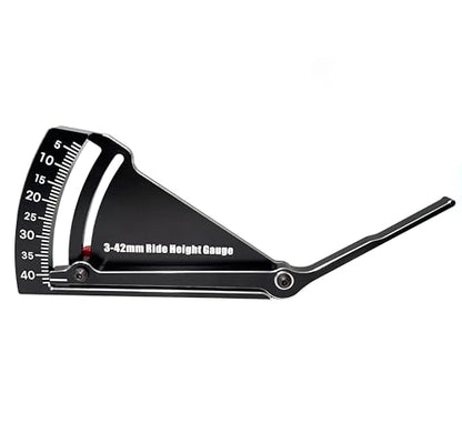 RC Car Ride Height Gauge Aluminum RC Car Wheel Height Rim Camber 3-42mm Adjustable Measuring Ruler