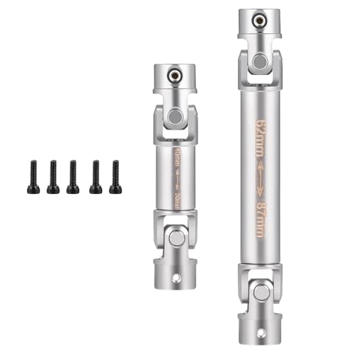 Heavy-Duty Drive Shaft Front Rear Center Shaft with D Shaped Hole Stainless Steel Drive Shaft for TRX4M TRX4M High Trail K10 F150 1/18 RC Crawler Car Upgrade Parts Accessories, 2PCS