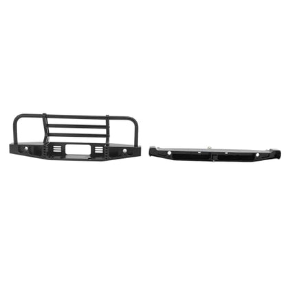 Metal Front Rear Bumper with Adjustable Pull Ring LED Work Lights and Tow Hook for Axial SCX10 SCX10II 90046 1/10 RC Crawler Car