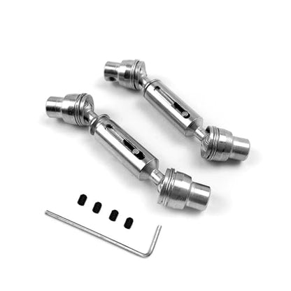 2pcs Metal Drive Shaft Set for 1/10 RC Crawler Compatible with C14 C24 C34 MN D91 D96 D99 D99S MN90 MN98 MN99S Models(Silver) - color: Silver