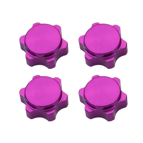 Parts For HSP For Axial For HPI For Himoto 1/8 4Pcs Aluminum Wheel Hex Nut Fine Cover 17mm RC Car Off Road Truck Hop For Up Parts(Purple) - color: Purple