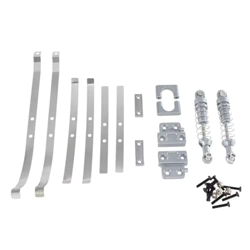 Compatible with MN82 LC79 1/12 RC Car Parts Metal Rear Axle Shock Absorber for Leaf Springs and Fixed for Seat Mount Bracket Set RC Assortment(Silver) - color: Silver