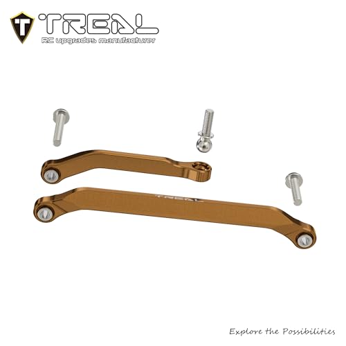TREAL 7075 Aluminum Front Steering Links for Axial SCX30(Bronze) - color: Bronze