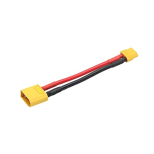 Short XT90 Male to XT60 Female Connector Converter 10cm/3.9inch,XT60 Female to XT90 Male Connector Adaptor with 12AWG Cable for RC ESC and RC Lipo Charger(2Pcs) - style: 2Pcs 10CM - XT90 Male to XT60 Female