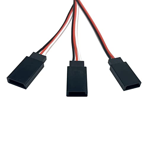 5pcs JR Y Connector Servo Extension Cable 3 Pin JR Plug Splitters 1 Male to 3 Female Servo Y Extension Connector for RC Models Cars Plane Helicopter Drone - style: 1 Male to 3 Female
