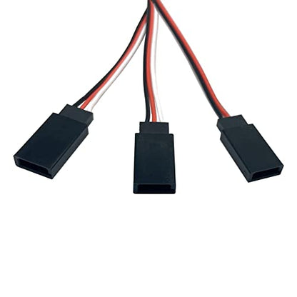 5pcs JR Y Connector Servo Extension Cable 3 Pin JR Plug Splitters 1 Male to 3 Female Servo Y Extension Connector for RC Models Cars Plane Helicopter Drone - style: 1 Male to 3 Female