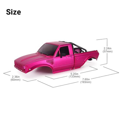 INJORA IR60-24 Body for SCX24 C10 Bronco Wrangler Base Camp 4Runner (Pink) - color: Pink