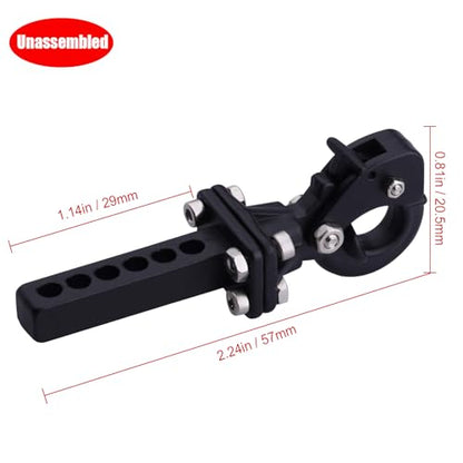 Hobbypark Metal Scale Trailer Hitch Tow Hook Drop Hitch Receiver for 1/10 RC Crawler Traxxas TRX4 Axial SCX10 Rear Bumper Parts (Black)