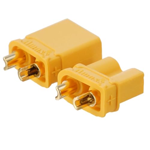 ELFCULB 10 Pairs Amass XT30U Connectors, XT30 Upgrade Male Female Connectors for Mini-UAV Robot (Black) - color: 10 Pairs XT30U