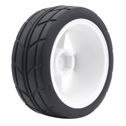 66mm 4PCS 1/10 RC On-Road tires and Hard Plastic wheels set Hex 12mm For WRC Drift Car Conversion 1/10 RC On-Road Car Traxxas Tamiya FW06 TT02 HPI HSP 94122 Kyosho%T065 (white) - color: white