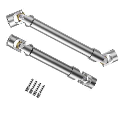 2PCS Adjustable CVD Shaft Fit TRX4 SCX Series RC Crawler Replacement Parts | Compatible with Axial SCX10, SCX24, Traxxas TRX4, Redcat Gen8 1/10 & 1/24 RC crawlers, Hardened steel D-hole center shafts