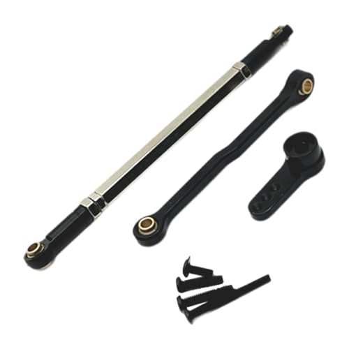 Servo Link Rod Metal Steering Rod High Strength RC Car Push Rods Linkage Rod End for 1:12 99S MN78 Trucks DIY, Black - color: Black