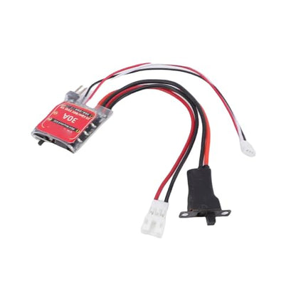 Zunate 30A Mini RC Brushed ESC with Brake for 1/32 1/18 /24 Scale Cars, Compatible with 2S Lipo NiMH Batteries and N20 N030 N050 N130 N180 Brushed Motors