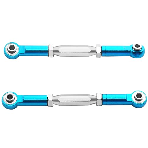 2PCS ShareGoo RC Front Rear Metal Steering Servo Link 70-90mm Turnbuckles Camber Linkage Rod Ends Compatible with Traxxas Slash 4x4 5807 Stampede HQ727 1/10 RC Car,Blue