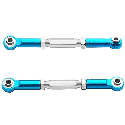 2PCS ShareGoo RC Front Rear Metal Steering Servo Link 70-90mm Turnbuckles Camber Linkage Rod Ends Compatible with Traxxas Slash 4x4 5807 Stampede HQ727 1/10 RC Car,Blue