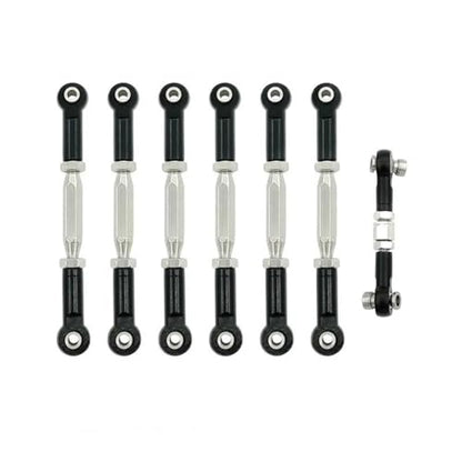 RC Car Rod Linkage Compatible with Traxxas for Slash 4X4/2WD 1/10 RC Car Upgrade Parts 1 Set 7 Pcs Metal Turnbuckle Camber Link End Adjustable Kit(Black) - color: Black