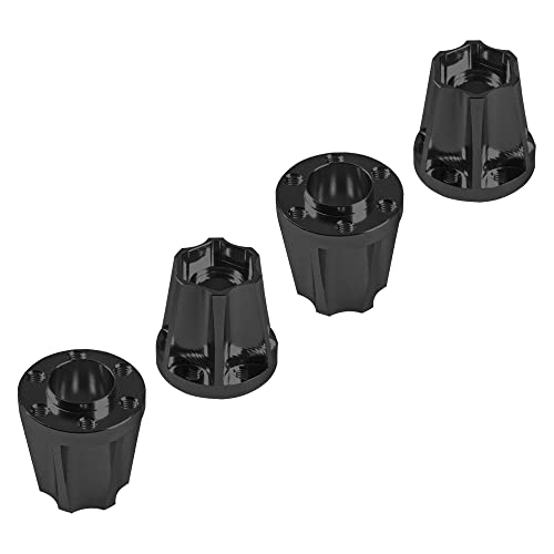 Metal RC 12mm Wheel Hex Hub Extension Combiner Compatible with 1.9/2.2inch Wheel Rim Axial SCX10 Traxxas TRX4 D90 1/10 RC Crawler (22mm, Black) - color: Black, size: 22mm