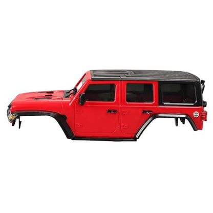 6.10inch/155mm Wheelbase Plastic Texture Hardtop Body Shell Kit Replacement Part for 1:18 RC Car Crawler Car for TRX4M Bronco Defender AX8560 Chassis Upgrade Accessories (Red) - color: Red