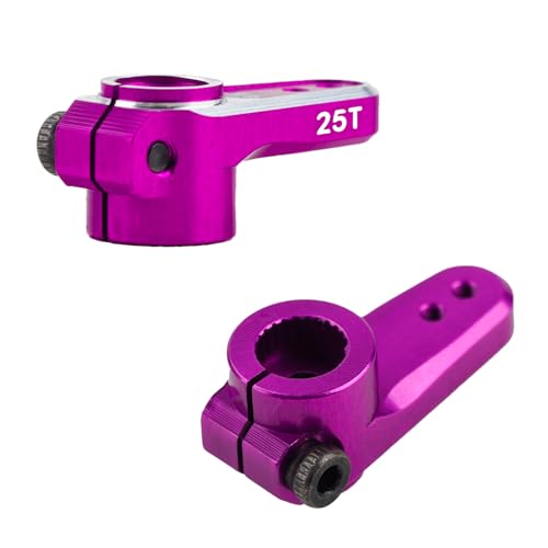 7075 Aluminum 25T Micro Servo Horn with M1.4 Threaded Holes for REEFS RC 99 Micro Servo 1/24 Axial SCX24 AX24 Upgrades - color: Purple