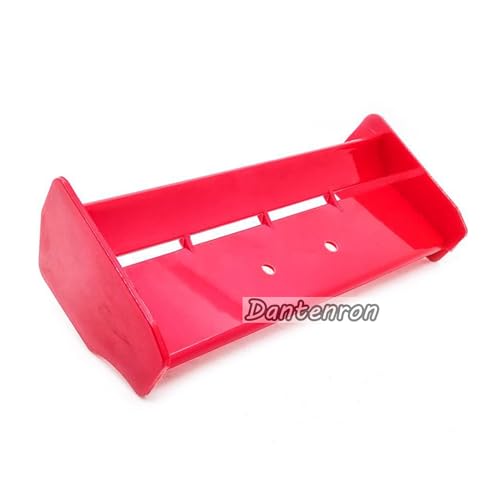 1/10 RC Car Force Rear Spoiler High Down Force Body Wing Tail Compatible with 1:10 Scale RC Off Road Short Course Truck Buggy Racing Car (Red) - color: Red