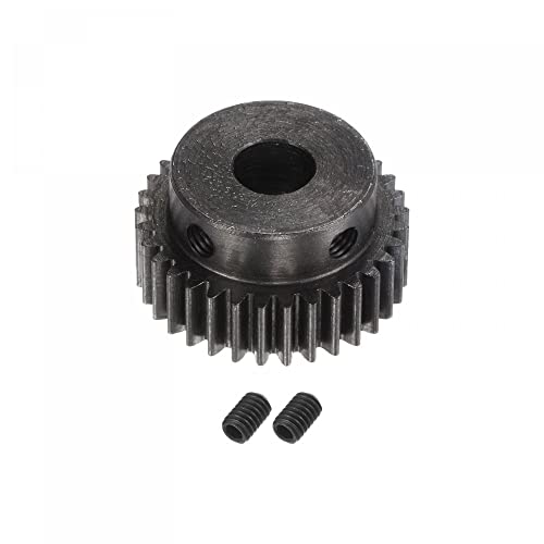 uxcell 1Mod 33T Pinion Gear 10mm Bore Hardened Steel Motor Rack Spur Gear with Step for RC Car Truck Buggy Gear Drive