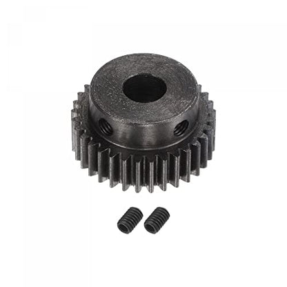 uxcell 1Mod 33T Pinion Gear 10mm Bore Hardened Steel Motor Rack Spur Gear with Step for RC Car Truck Buggy Gear Drive