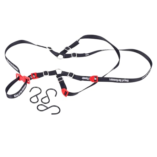 Y Strap for Spare Tire,1/10 Scale RC 3-Point Adjustable Spare Tire Tie Down Strap fit for Traxxas UDR TRX-4 Axial 90048 RR10 1.9" 2.2" Tire Roof Rack Accessories 3 Way Ratchet Strap Tie Down (Black) - color: Black
