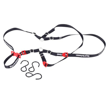 Y Strap for Spare Tire,1/10 Scale RC 3-Point Adjustable Spare Tire Tie Down Strap fit for Traxxas UDR TRX-4 Axial 90048 RR10 1.9" 2.2" Tire Roof Rack Accessories 3 Way Ratchet Strap Tie Down (Black) - color: Black