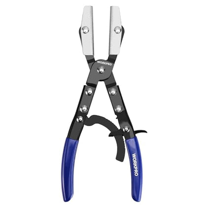 WORKPRO 10" Ratcheting Hose Pinch Off Pliers, Locking Hose Pinch Pliers | for Automotive Hose Lines, Radiator Lines, Fuel Lines, Coolant Lines - color: Blue