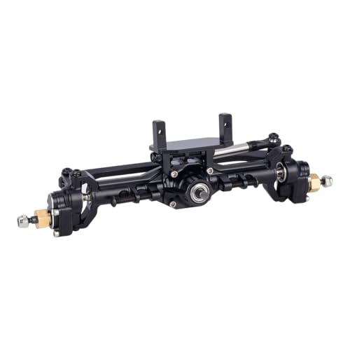 1/18 TRX4M Portal Axle,109.6g Aluminum CNC TRX4M Axle, Extended +10mm TRX4M Portal Axles with Two Servo Mount Options, for RC Crawler Car TRX4M Axle Upgrade Parts (Black)
