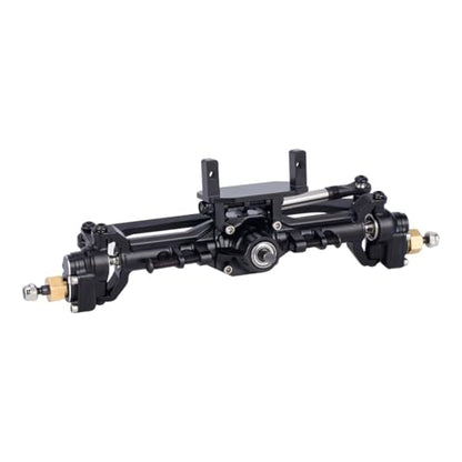 1/18 TRX4M Portal Axle,109.6g Aluminum CNC TRX4M Axle, Extended +10mm TRX4M Portal Axles with Two Servo Mount Options, for RC Crawler Car TRX4M Axle Upgrade Parts (Black)