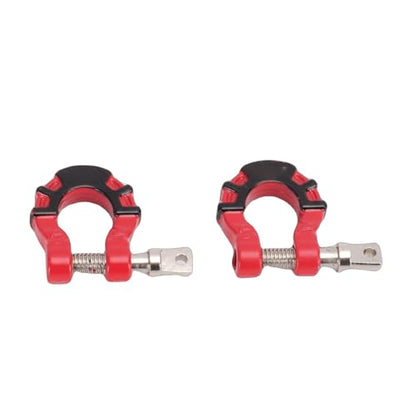 Metal Tow D Ring Shackle for 1/10 Axial SCX10 RC Crawler (Red) | Thick Alloy High Tensile Strength Firm Lock Para Exterior RC Off Road Rescue Towing Use - color: Red