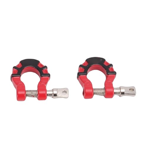 Metal Tow D Ring Shackle for 1/10 Axial SCX10 RC Crawler (Red) | Thick Alloy High Tensile Strength Firm Lock Para Exterior RC Off Road Rescue Towing Use - color: Red