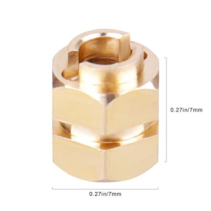 Brass Hex Wheel Hubs 7mm Extension Drive Adaptor Set for 1/18 TRX4M TRX4MT Bronco F-150 K10 Defender RC Crawler High Trail Upgrade Parts, 4 Pack