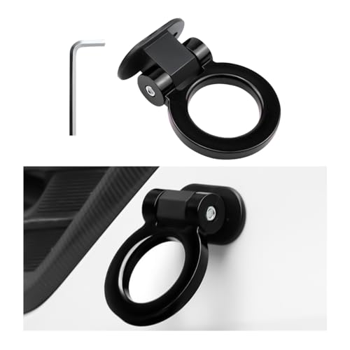 Ohleats Tow Hook Kit, ABS Car Tow Hook Trailer Hitch Sticker Only for Decoration, Bumper Trailer Hook Sticker for Cars, Trucks and Sedans, Universal Exterior Car Accessories (Black) - color: Black