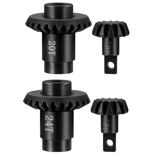 12/20T Overdrive Gear 12/24T Steel Axle Gear Set for FMS FCX24 FCX18 | 1/24 RC Crawler Upgrade Parts - size: 12/20T+12/24T