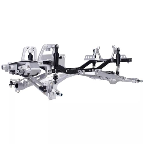 Twin I-Beam 2WD Pre-Runner CNC Aluminum Chassis Kit for 1/10 RC Crawler Axial SCX10 I II III Pro TRX4 Capra Upgrades (Silver) - color: Silver