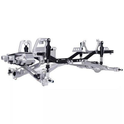 Twin I-Beam 2WD Pre-Runner CNC Aluminum Chassis Kit for 1/10 RC Crawler Axial SCX10 I II III Pro TRX4 Capra Upgrades (Silver) - color: Silver