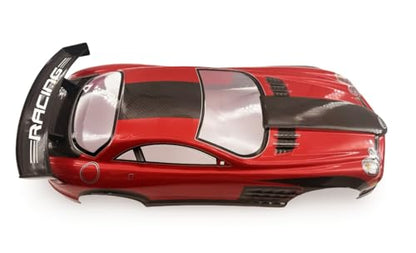 1/10 Scale RC Drift Racing Touring On Road Car Painted Body Shell, Spoiler Included, Pre-Cut, 258mm Wheelbase - Mercedes-Benz SLR McLaren Style - color: Red