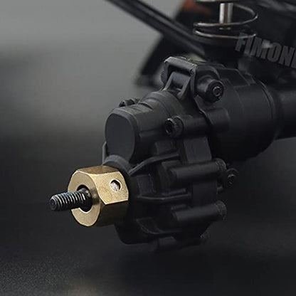 RC Outer Portal Drive Housing, Brass Drive Axle Mount Set High Torque Steering Knuckle Front Rear Portal Axle Counterweight Set for 1/10 RC Crawler