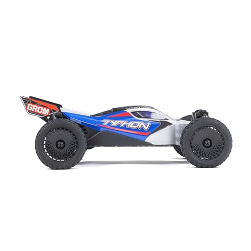 ARRMA Typhon GROM 4x4 RC Buggy, RTR, Blue/Silver | Smart Small Scale, Battery & Charger Included, ARA2106T1 - color: Blue/Silver