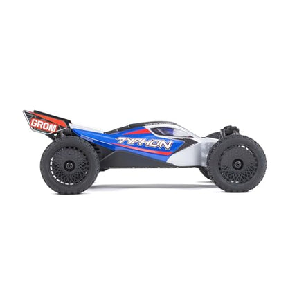 ARRMA Typhon GROM 4x4 RC Buggy, RTR, Blue/Silver | Smart Small Scale, Battery & Charger Included, ARA2106T1 - color: Blue/Silver