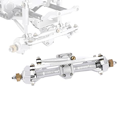 1/24 RC Aluminum Complete Front Axle for Axial SCX24 RC Crawler Upgrades (Silver) - color: Silver