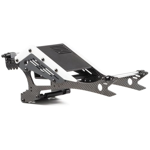 Wolf-Head Carbon Fiber LCG Chassis Kit, Black Rails | With 3D Printed Panels Electronics Tray, Forward Angled Delrin Skid Plate, for 1/10 RC Crawler 1.9S Cheater Rigs Comp Builds - color: Black Kit