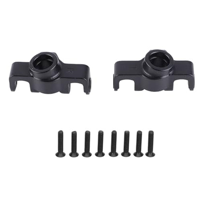 1 Pair RC Front Steering Cup, Aluminum Alloy RC Steering Knuckles for MJX 1/14 14210 1/16 16208, Upgraded Remote Control Car Parts(Black) - color: Black