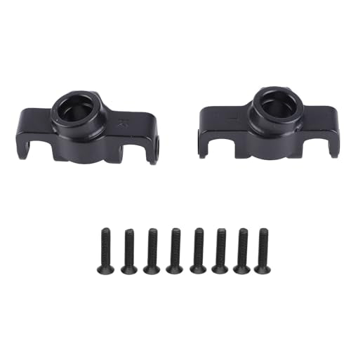 1 Pair RC Front Steering Cup, Aluminum Alloy RC Steering Knuckles for MJX 1/14 14210 1/16 16208, Upgraded Remote Control Car Parts(Black) - color: Black
