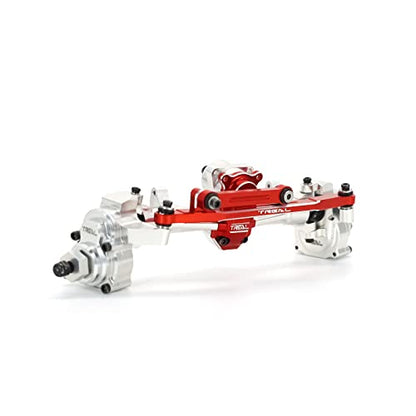 TREAL SCX24 Front Portal Axles Complete Kit Aluminum 7075 CNC Machined Axle Housin for Axial 1/24 SCX24 Deadbolt C10 Gladiator Bronco (Silver) - color: Silver