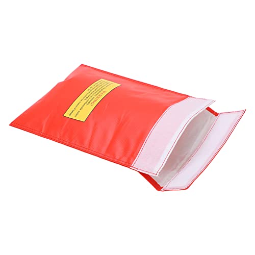 Explosion Proof Bag, Fireproof Storage, Lithium Battery Charging, Heat, Drone Batteries, Electric Planes & RC Aircraft - size: Red