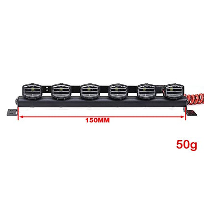 RC Car Roof Lamp LED Light Bar for 1/10 1/8 RC Crawler Rally Monster Truck Trx4 SCX10 D90 (6 LED)