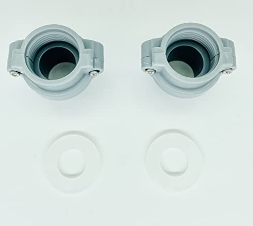 Water Pipe Coupling Replaces Coleman Lay-Z-Spa | Rubber Seal Washers, 2-Pack, Fits B/C, Screw Nut & Nipple - color: 2BC Split nut